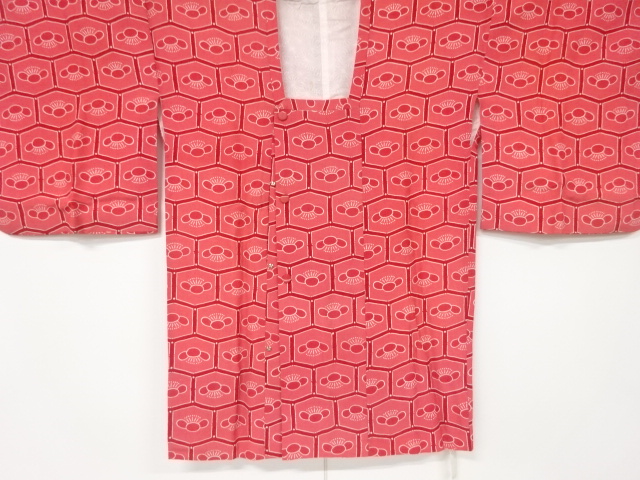 JAPANESE KIMONO / VINTAGE MICHIYUKI COAT / SILK / ABSTRACT KIKKO PATTERN